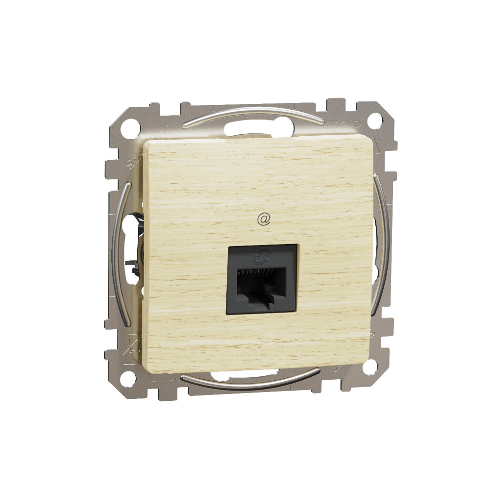 Розетка комп'ютерна 1-на UTP Cat5e Schneider Electric Sedna Design Береза SDD180451